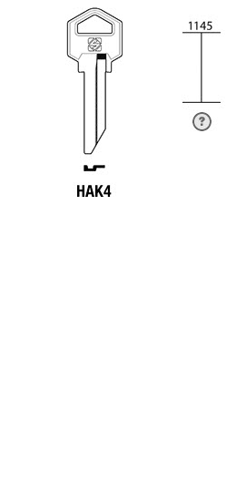 Afbeelding van Silca Cilindersleutel staal HAK4