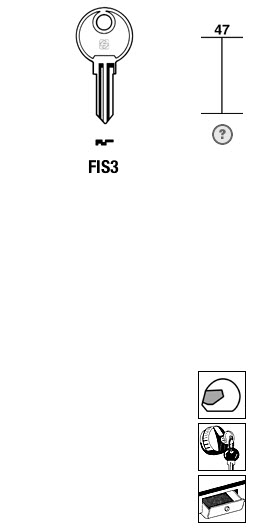 Afbeelding van Silca Cilindersleutel staal FIS3