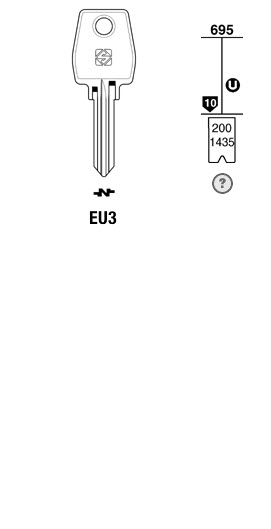 Afbeelding van Silca Cilindersleutel staal EU3