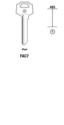 Afbeelding van Silca Cilindersleutel staal FAC7