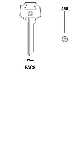 Afbeelding van Silca Cilindersleutel staal FAC8