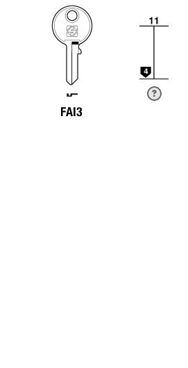Afbeelding van Silca Cilindersleutel staal FAI3