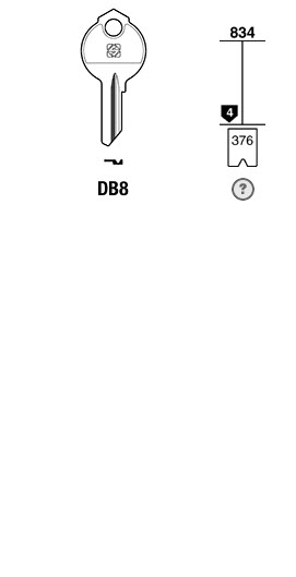 Afbeelding van Silca Cilindersleutel staal DB8