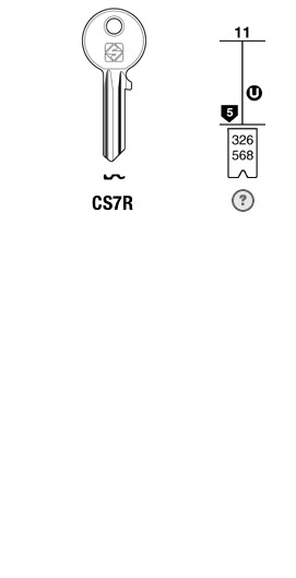 Afbeelding van Silca Cilindersleutel staal CS7R