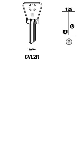 Afbeelding van Silca Cilindersleutel staal CVL2R