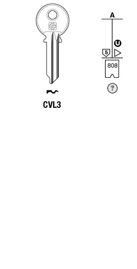 Afbeelding van Silca Cilindersleutel staal CVL3