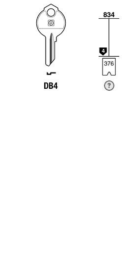 Afbeelding van Silca Cilindersleutel staal DB4