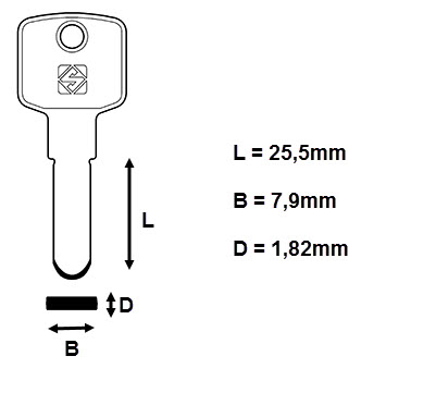 Afbeelding van Silca Boringsleutel brass HGO4