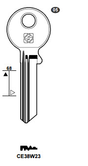 Afbeelding van Silca Cilindersleutel staal CE38W23