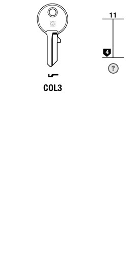 Afbeelding van Silca Cilindersleutel staal COL3