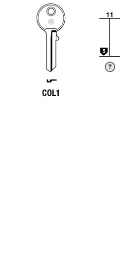 Afbeelding van Silca Cilindersleutel staal COL1