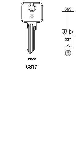 Afbeelding van Silca Cilindersleutel staal CS17