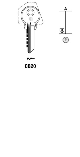 Afbeelding van Silca Cilindersleutel staal CB20