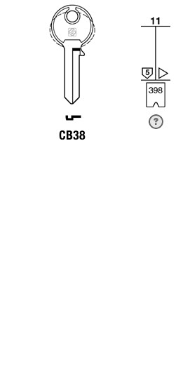 Afbeelding van Silca Cilindersleutel staal CB38