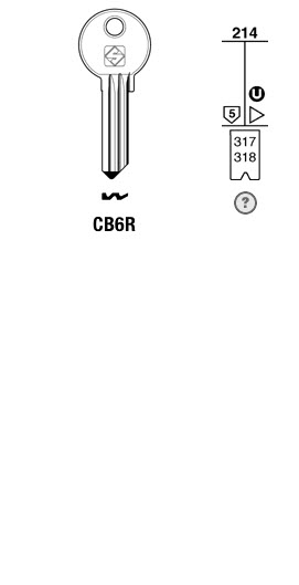 Afbeelding van Silca Cilindersleutel staal CB6R