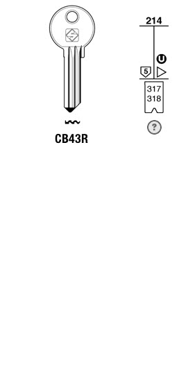 Afbeelding van Silca Cilindersleutel staal CB43R