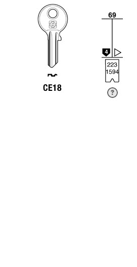 Afbeelding van Silca Cilindersleutel staal CE18
