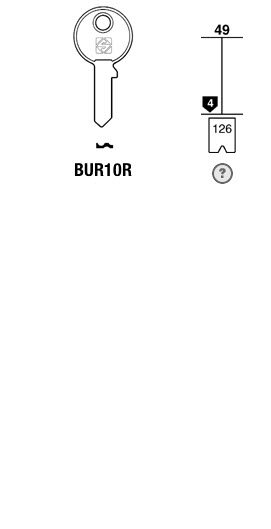 Afbeelding van Silca Cilindersleutel staal BUR10R