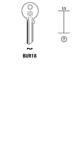 Afbeelding van Silca Cilindersleutel staal BUR18