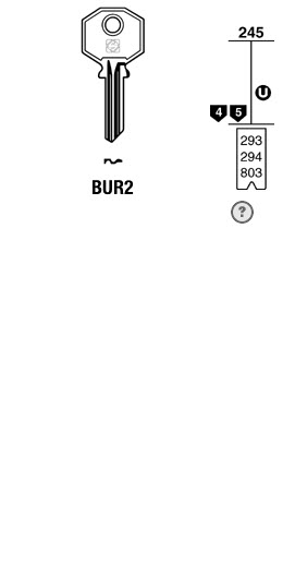 Afbeelding van Silca Cilindersleutel staal BUR2