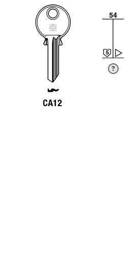 Afbeelding van Silca Cilindersleutel staal CA12
