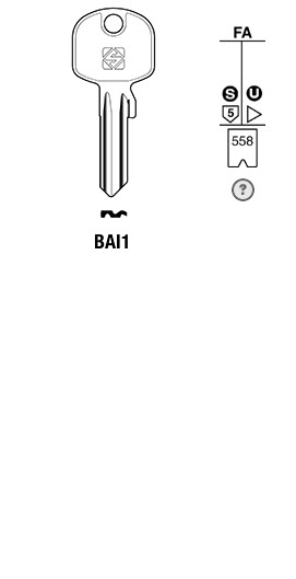 Afbeelding van Silca Cilindersleutel staal BAI1 (K1)
