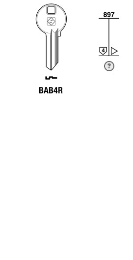 Afbeelding van Silca Cilindersleutel staal BAB4R