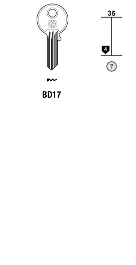 Afbeelding van Silca Cilindersleutel staal BD17