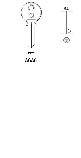Afbeelding van Silca Cilindersleutel staal AGA6