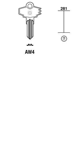 Afbeelding van Silca Cilindersleutel staal AW4