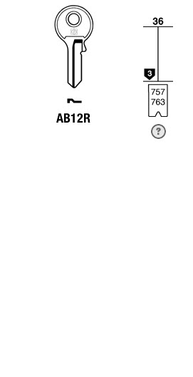 Afbeelding van Silca Cilindersleutel staal AB12R