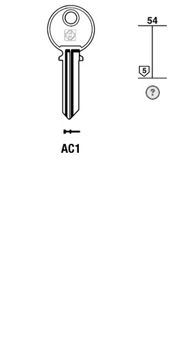 Afbeelding van Silca Cilindersleutel staal AC1