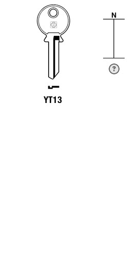 Afbeelding van Silca Cilindersleutel brass YT13