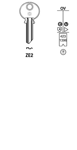 Afbeelding van Silca Cilindersleutel brass ZE2