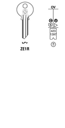 Afbeelding van Silca Cilindersleutel brass ZE1R