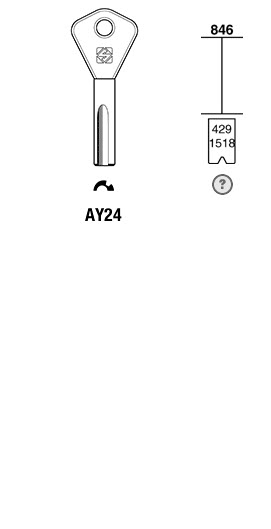 Afbeelding van Silca Cilindersleutel nikkel AY24