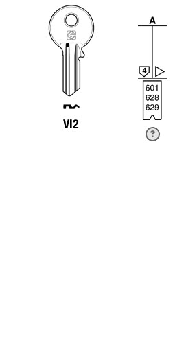 Afbeelding van Silca Cilindersleutel brass VI2