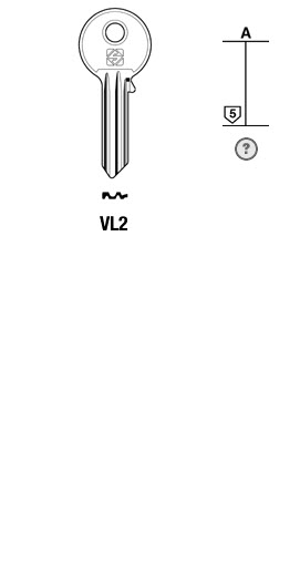 Afbeelding van Silca Cilindersleutel brass VL2