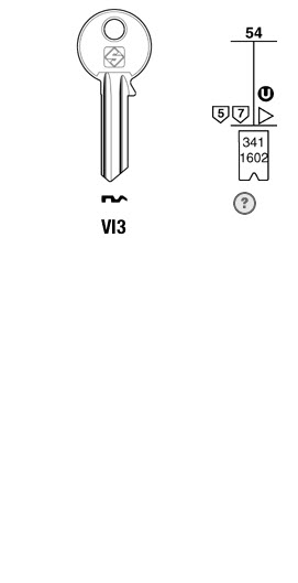 Afbeelding van Silca Cilindersleutel brass VI3