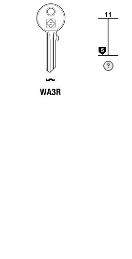 Afbeelding van Silca Cilindersleutel brass WA3R