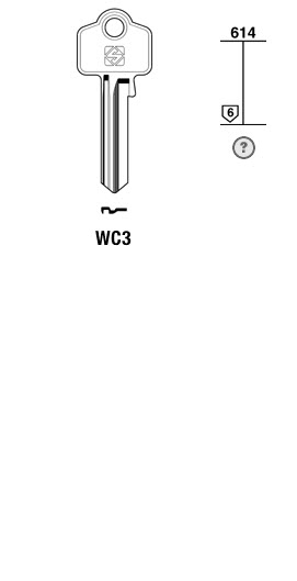 Afbeelding van Silca Cilindersleutel brass WC3