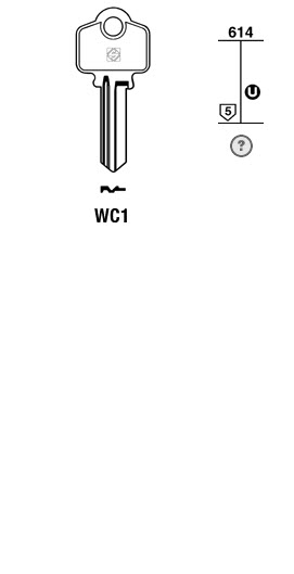 Afbeelding van Silca Cilindersleutel brass WC1