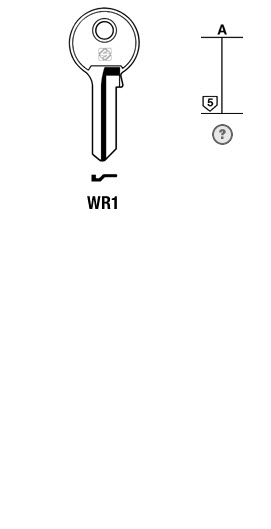 Afbeelding van Silca Cilindersleutel brass WR1