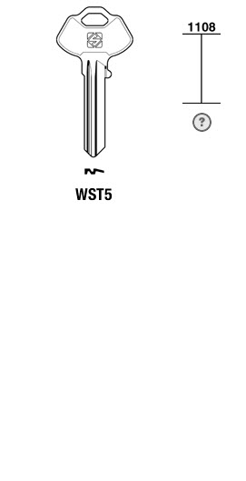 Afbeelding van Silca Cilindersleutel brass WST5