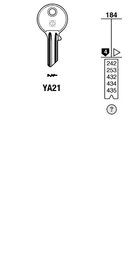 Afbeelding van Silca Cilindersleutel brass YA21