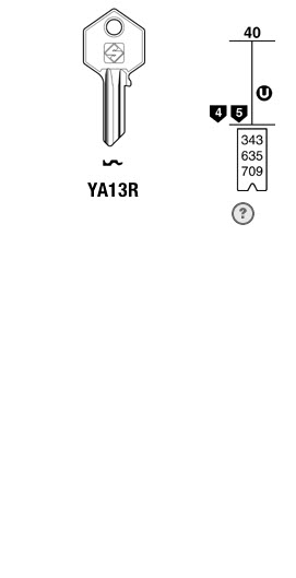 Afbeelding van Silca Cilindersleutel brass YA13R