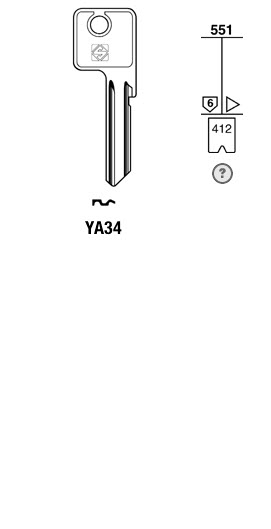 Afbeelding van Silca Cilindersleutel brass YA34