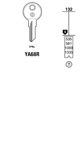 Afbeelding van Silca Cilindersleutel brass YA68R