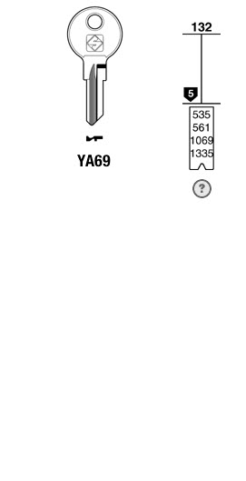 Afbeelding van Silca Cilindersleutel brass YA69