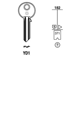 Afbeelding van Silca Cilindersleutel brass YD1